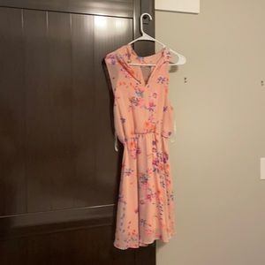 Mid-length floral print beautiful dress